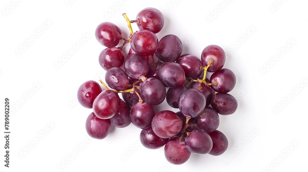 Aufkleber Red grape isolated on white background top view flat lay : Generative AI