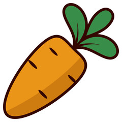 Carrot icon with colorful design. Simple carrot cartoon illustration