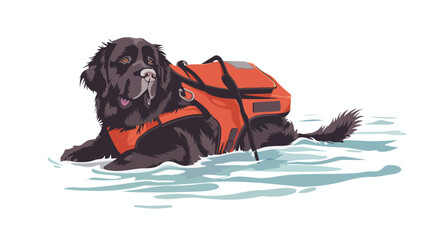 Rescue dog at service. Working lifesaving canine animal