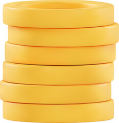 3D stack of gold coins icon, Pile of American dollar.