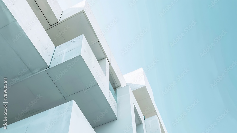 Poster abstract architecture background texture close up of geometric structure made of balconies fragments