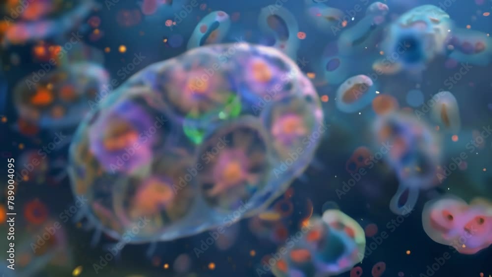 Aufkleber a closer look at a singlecelled protozoa revealing its impressive range of internal structures and o