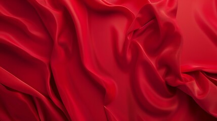 Obraz premium Red silk satin Luxury background with space for design Banner Wide Long Panoramic Flat lay top view table Template Christmas New Year : Generative AI