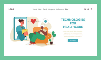 Healthcare tech support concept. Vector illustration