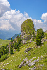 Limestone rock at Piera longia in the Dolomites mountain