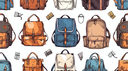 Seamless pattern with backpacks or rucksacks 