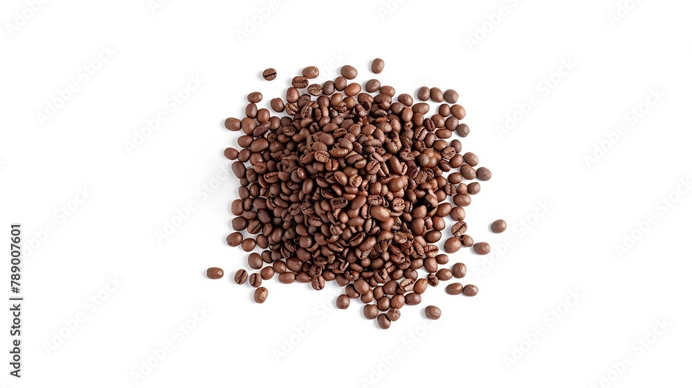 Poster coffee beans isolated on white background top view flat lay : generative ai