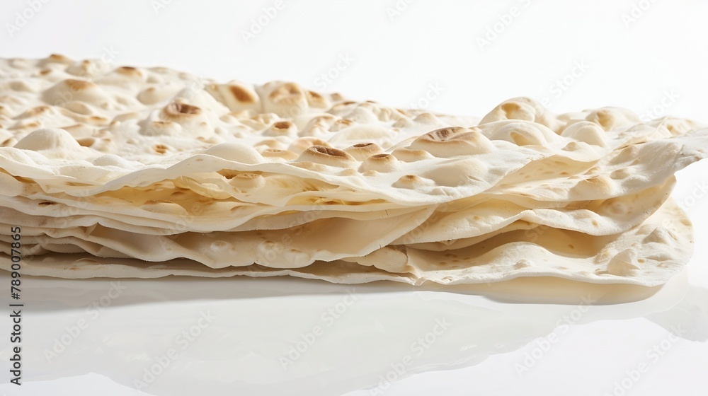 Poster thin lavash on white background : generative ai