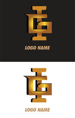 Obraz premium symbol Interlocking Letter IG Logo or interlocking GI monogram logo gold silver black background 