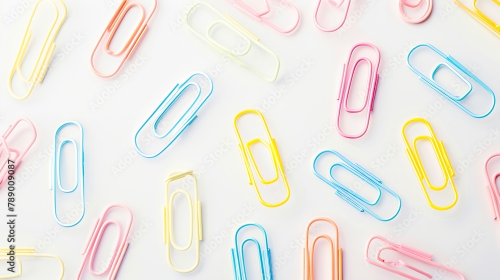 Poster paper clips isolated on white background : generative ai