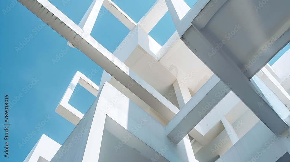 Poster abstract architecture background texture close up of geometric structure made of balconies fragments