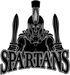 A Spartan or Trojan female warrior gladiator woman sports team mascot