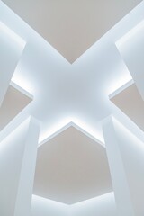 Abstract white light architecture background. Futuristic interior.