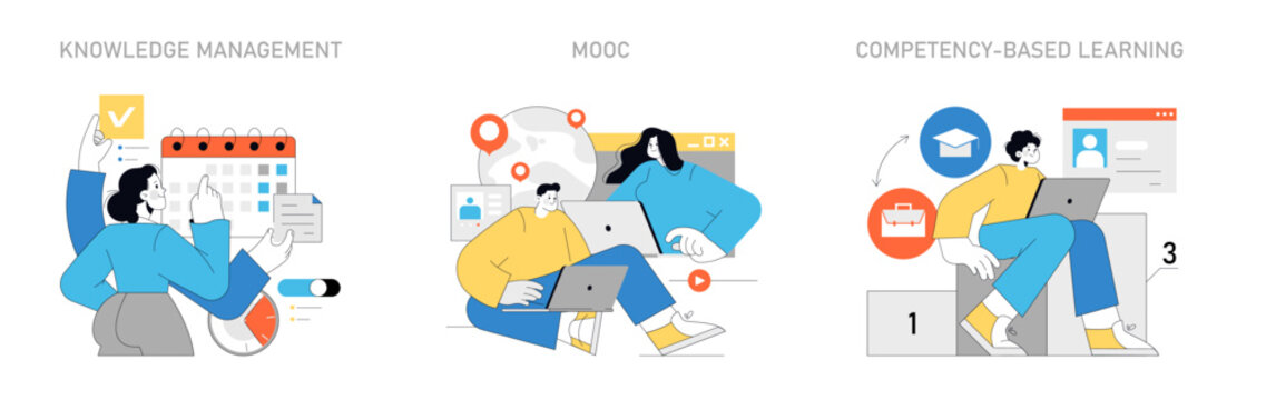 Continuous Learning concept. Vector illustration.