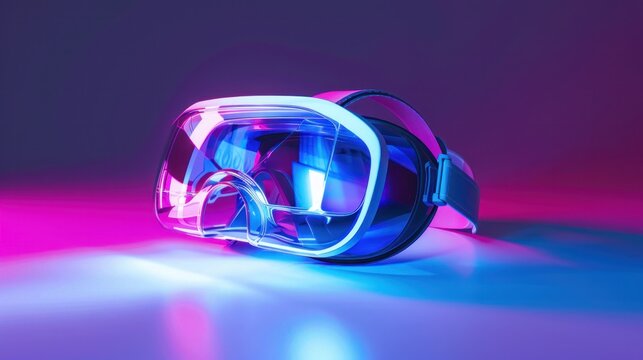 Image of a virtual reality headset, creating an immersive experience - Powered by Adobe