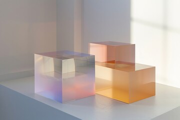 Modern translucent resin pedestal Ready to display contemporary sculptures