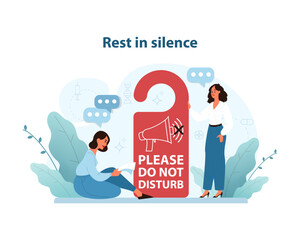 Quiet Time Concept. A serene vector illustration capturing the essence of rest in silence.