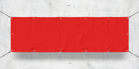 Red Outdoor Tarpaulin Banner 3D Rendering