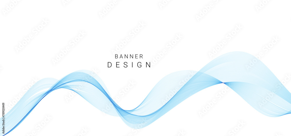 Wall mural abstract smooth flow wave line background isolated on white
