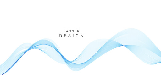 Abstract smooth flow wave line background isolated on white