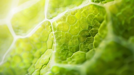 green plant cells abstract science background : Generative AI