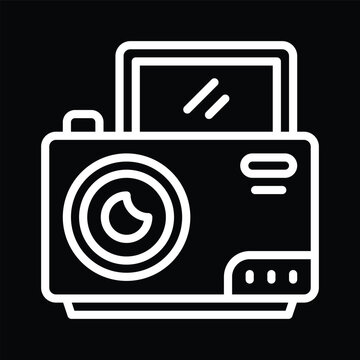 recommend clip art: camera icon vector outline design