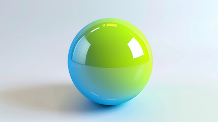 AI art, fluorescent lime green and blue sphere