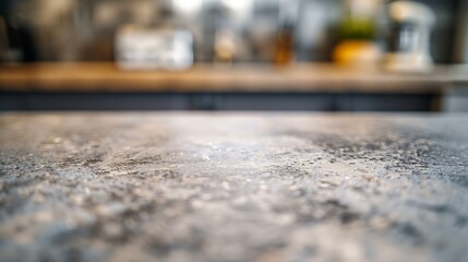 Empty stone surface on blurred background kitchen in apartment closeup : Generative AI