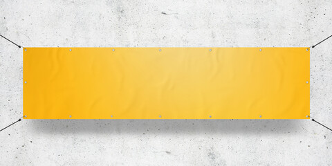 Yellow Outdoor Tarpaulin Banner 3D Rendering