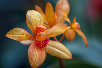 Orchid Close-up. A rare tropical orchid from Borneo. Close-up. .