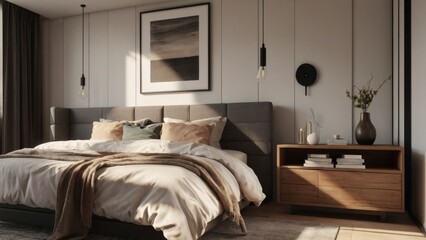 A Serene Morning in a Modern Bedroom