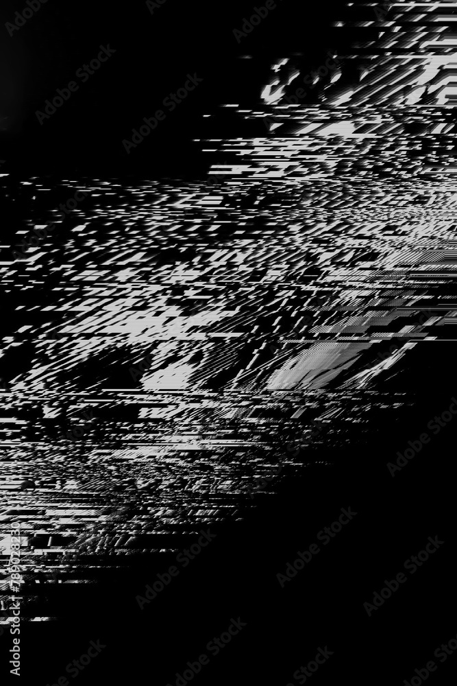 Aufkleber grunge motion glitch digital background. 3d displacement map texture. distressed damaged vhs noise g