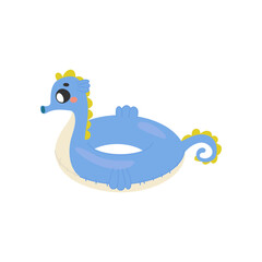 Swim rings, pool games rubber toys, colorful lifebuoys. Swimming circles, cute pool  in the shape of a seahorse