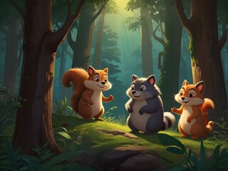 Obraz premium animals in the woods