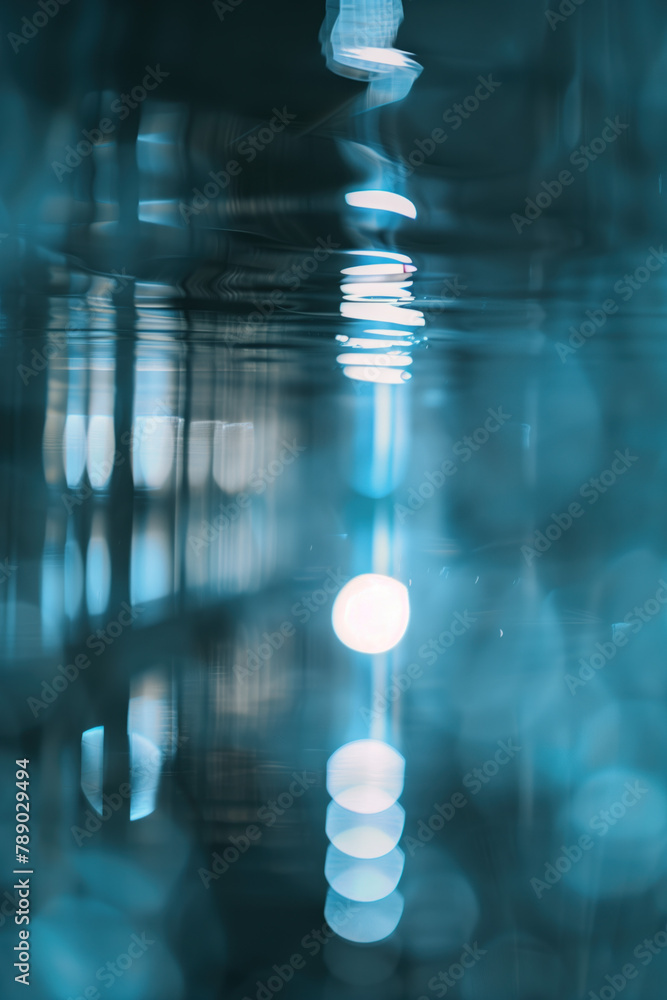 Poster Abstract background with reflections and caustics. Hi-tech. Futuristic background image. Created with Generative AI technology.