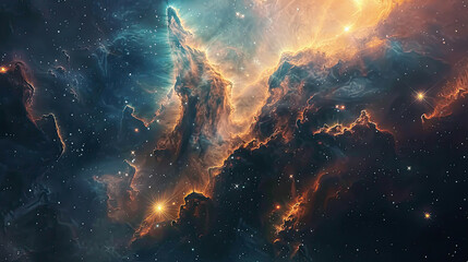 Galactic Tapestry: Nebulae and Stars - obrazy, fototapety, plakaty