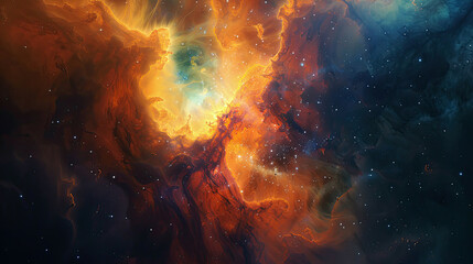 Obraz premium Galactic Tapestry: Nebulae and Stars