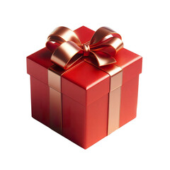 Obraz premium a Very beautiful luxury red christmas 3D Gift box isolated on white background PNG object