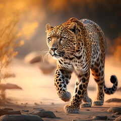 A Leopard's Stroll Through the Enigmatic Jungle Shadows