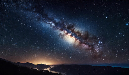 Fototapeta na wymiar Milky Way galaxy in the sky, night scenery, night sky background