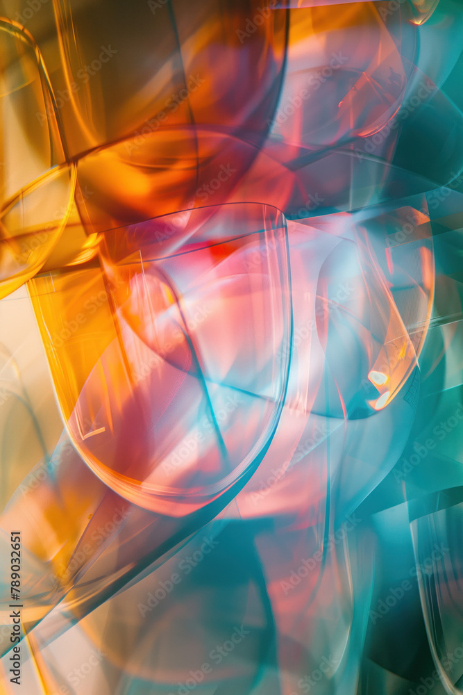 Poster abstract background with reflections and caustics. hi-tech. futuristic background image. created wit