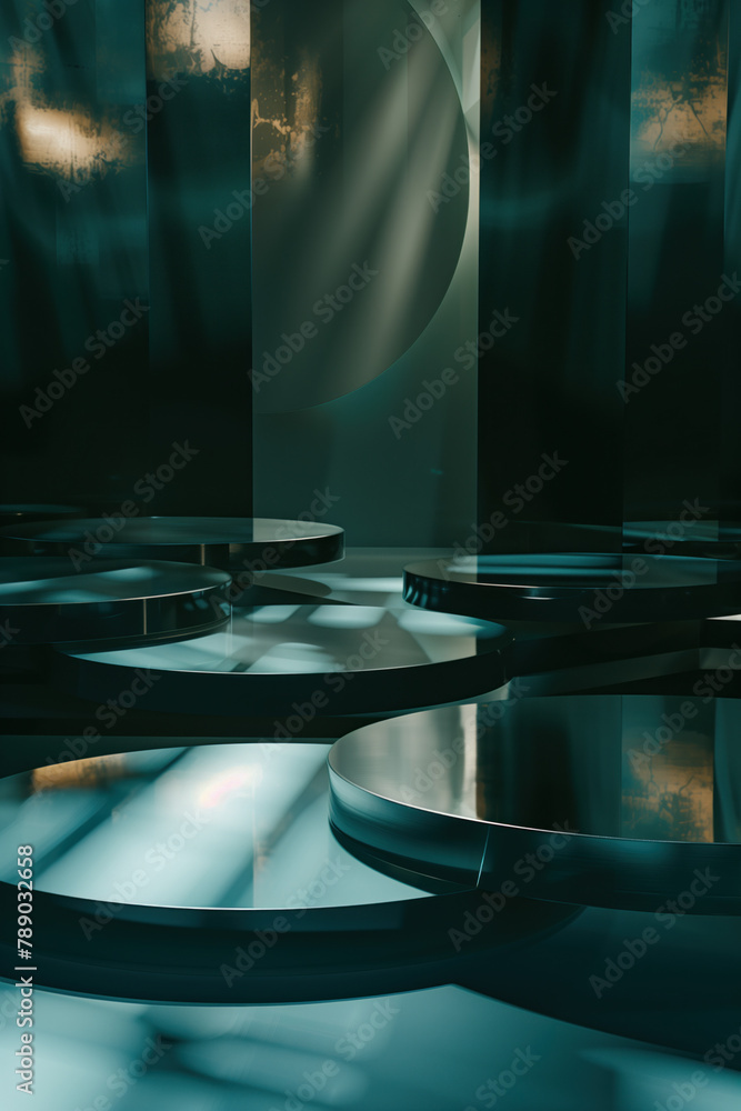 Poster abstract background with reflections and caustics. hi-tech. futuristic background image. created wit
