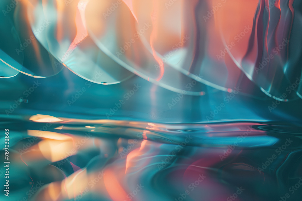 Poster abstract background with reflections and caustics. hi-tech. futuristic background image. created wit