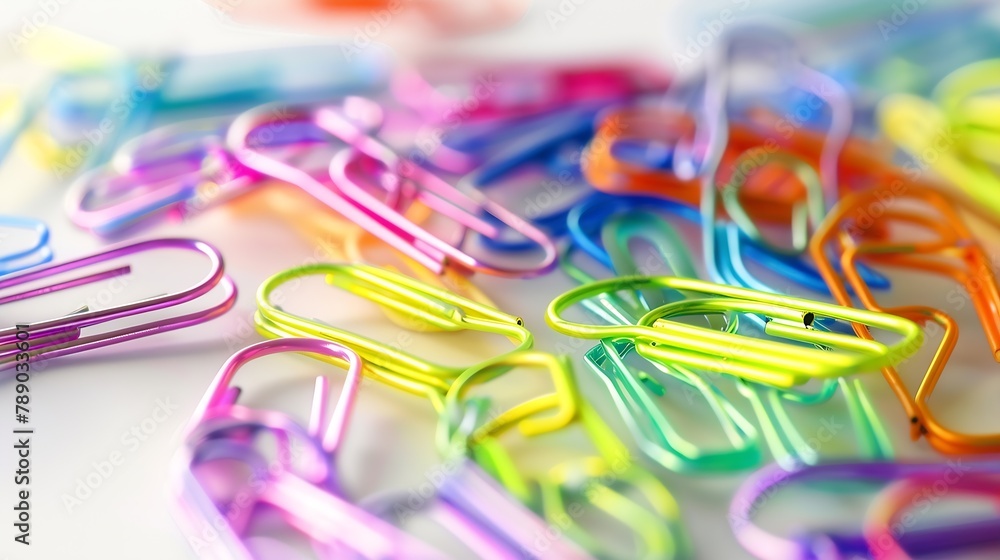 Poster Paper clips isolated on white background : Generative AI