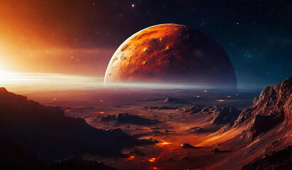 Mars planet red planet astronomy scenery