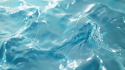 Water blue background water with waves and ripples Cosmetic background concept : Generative AI - obrazy, fototapety, plakaty
