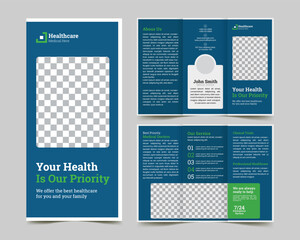 business medical trifold brochure template & creative dentist flyer leaflet 