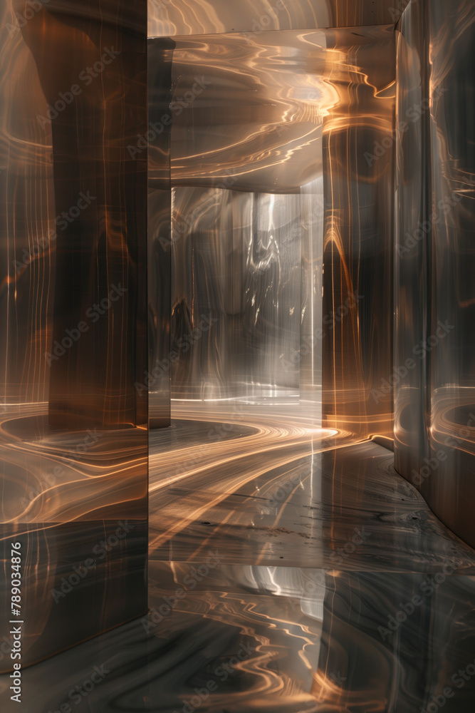 Poster abstract background with reflections and caustics. hi-tech. futuristic background image. created wit