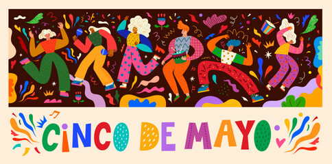 vector illustration with design for Mexican holiday 5 may Cinco De Mayo.  - 789035646