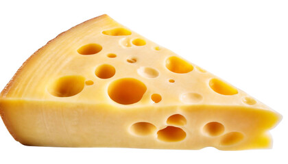 piece of cheese isolated on transparent background cutout